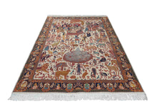 Load image into Gallery viewer, Pakistani Pictorial King Solomon Beige Red &amp; Blue
