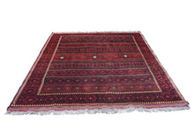 Load image into Gallery viewer, Afghani Carpet Blue &amp; Red
