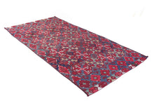 Load image into Gallery viewer, Balochi Kilim Blue White &amp; Red
