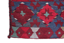 Load image into Gallery viewer, Balochi Kilim Blue White &amp; Red
