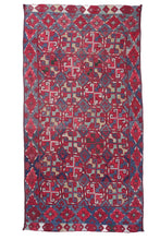 Load image into Gallery viewer, Balochi Kilim Blue White &amp; Red
